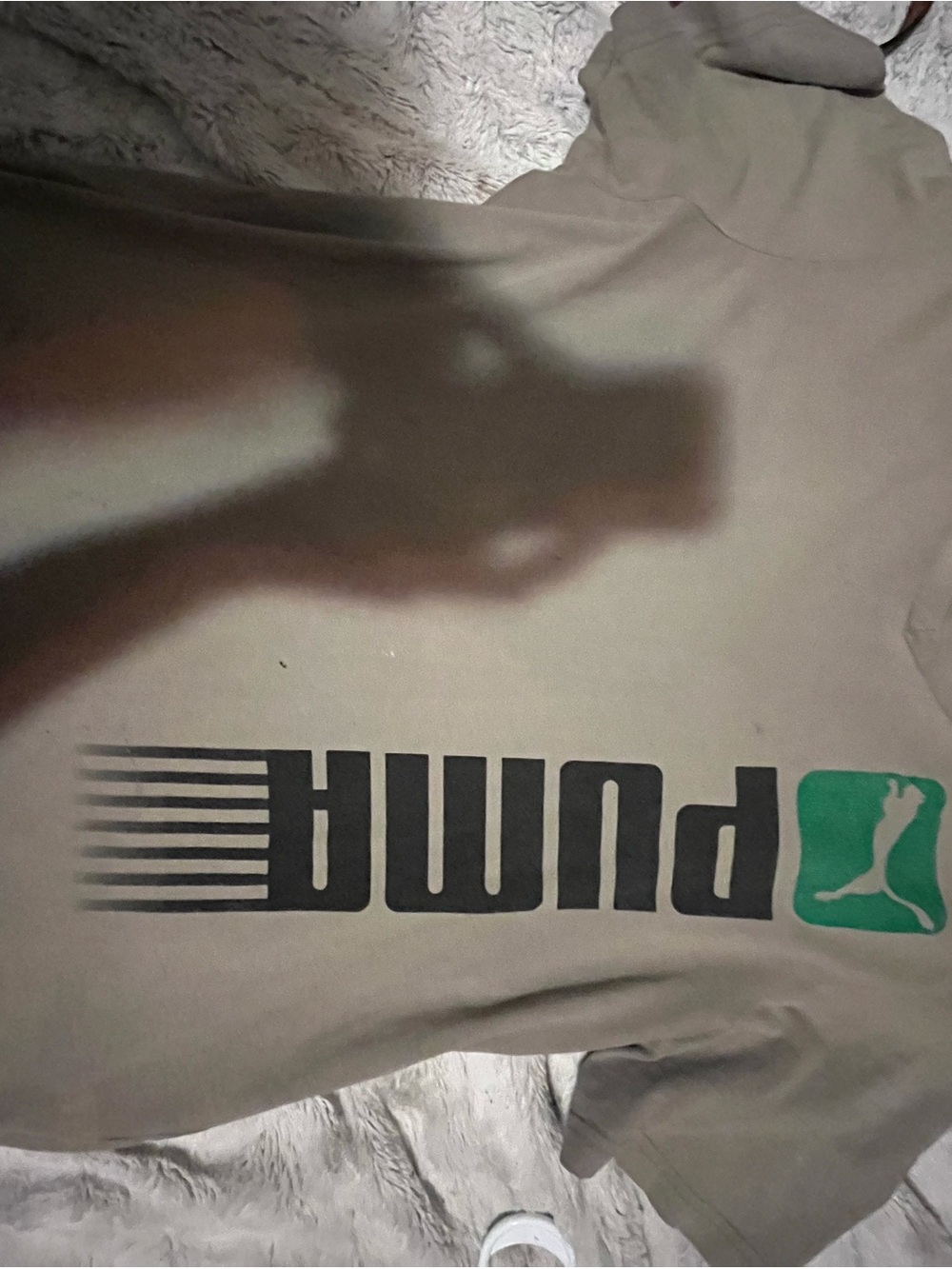 Puma Men’s Swim Rash Guard in Olive Green with Black Logo